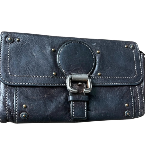 Chloe Handbags - Chloe Rivet Wallet - Black Leather